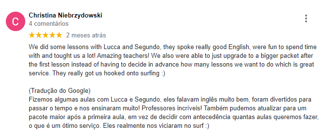 Pacote 8 aulas de Surf em Búzios